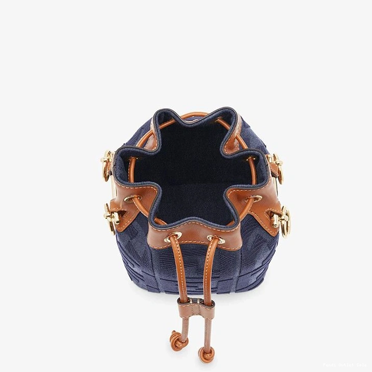 Cheap Canvas Mini FF Blue In Tresor Fendi Bag Motif Mon Bucket 0707